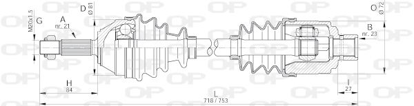 OPEN PARTS Приводной вал DRS6071.00